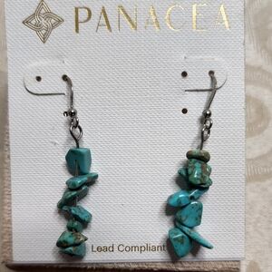 Panacea Cache Natural Turquoise Stone Drop Earrings New